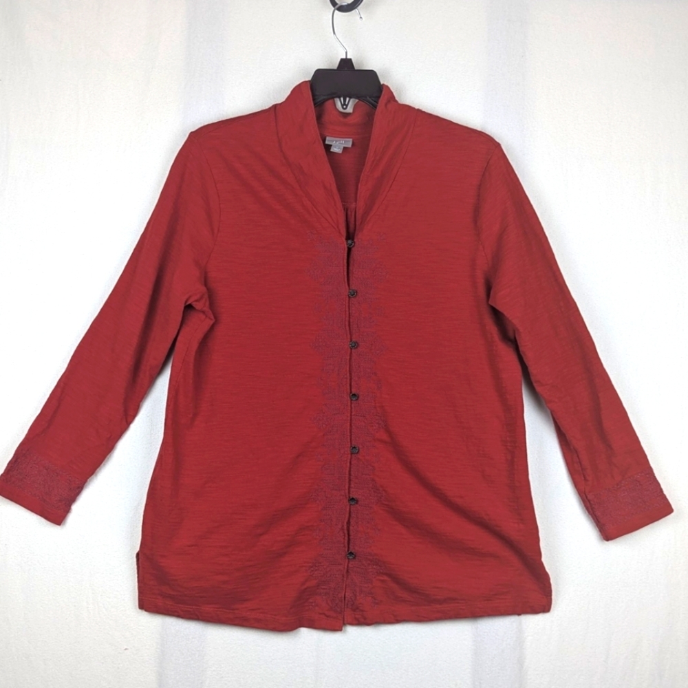 J. Jill Bold Red Knit Top